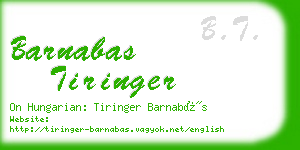 barnabas tiringer business card